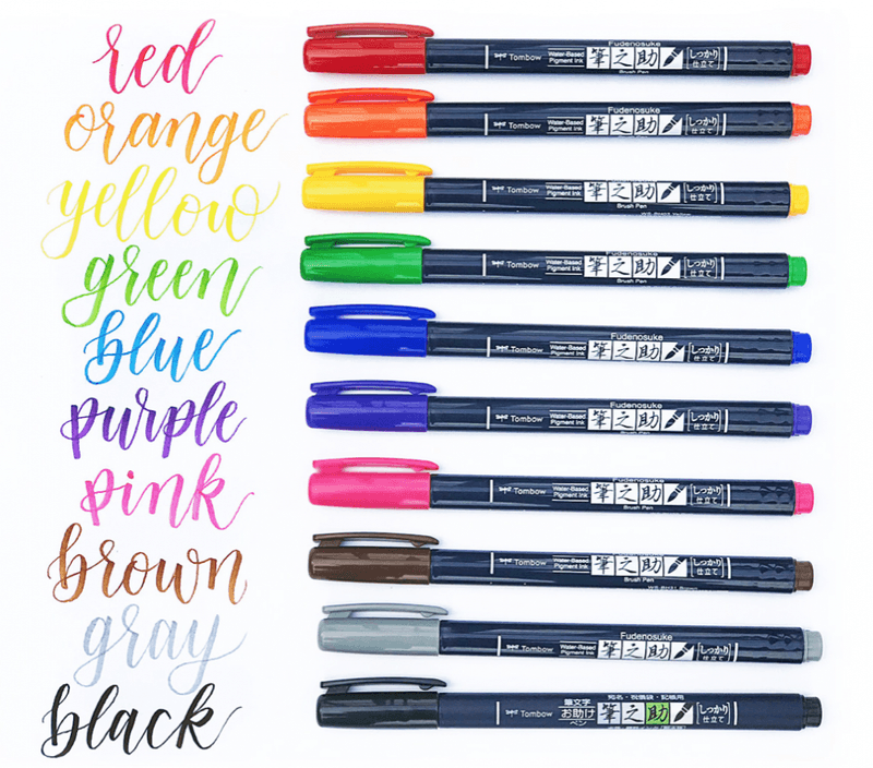 Tombow Fudenosuke, 10 farger