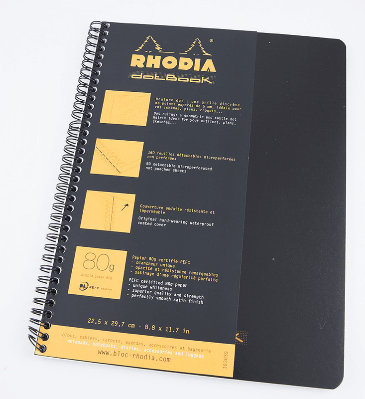 Rhodia Notatbok Dots, side-spiral A4+