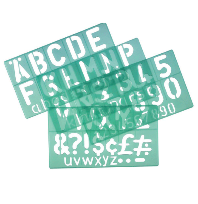 Hovedbilde Linex Lettering Stencil Set, 4 pcs