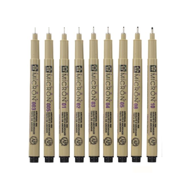 Hovedbilde Sakura Pigma Micron Fineliners, ulike str