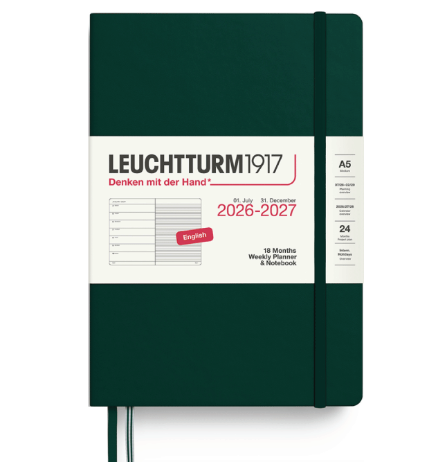 LT Planner 18 mnd Week and notebook 26/27, Forest Green Soft A5