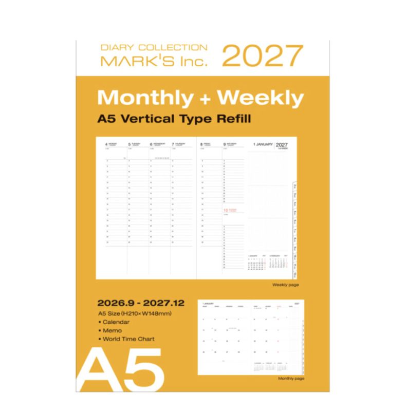 Marks Tokyo Edge 2026/ 27 Vertikal Refill A5 