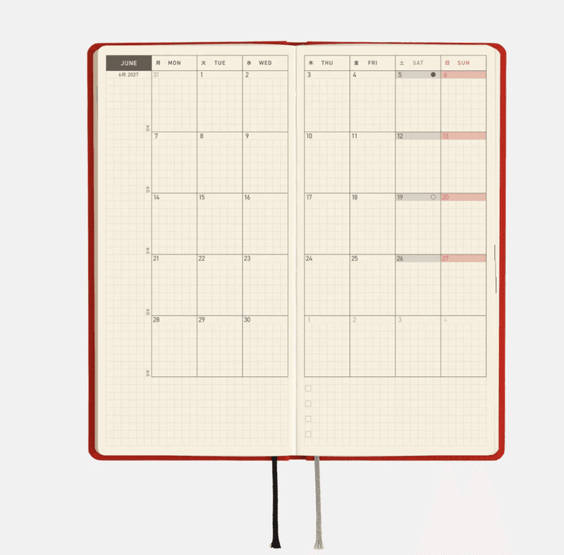 HOBONICHI Weeks MEGA 2027 Poppy Red
