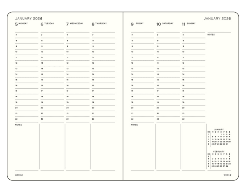 LT Week Planner Vertikal 2027, Hardcover A5
