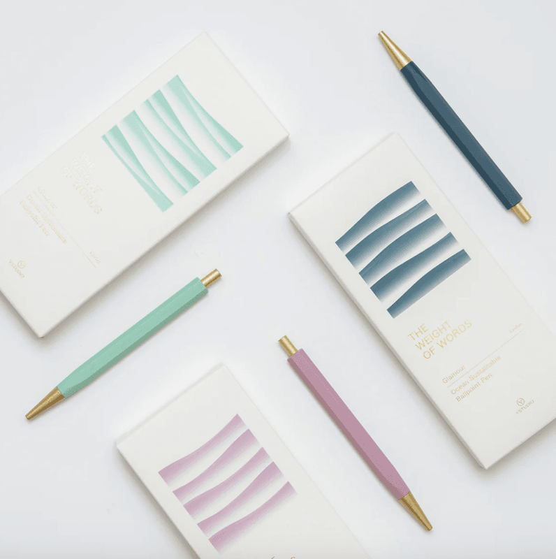 Ystudio Ocean Sustainable Ballpoint Pen, Sea Indigo 