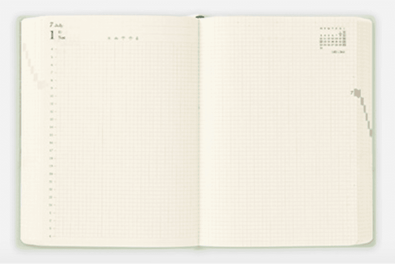 Midori Hibino 2027 Diary A6, 2 pages per Day 