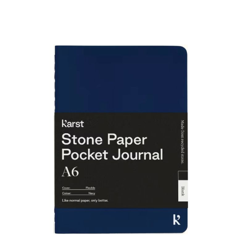 KARST Notatbok STONEPAPER Navy A6, Plain