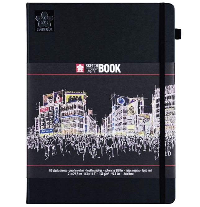 Hovedbilde Sakura Sketch Notebook 140 gsm, SORT PAPIR A4