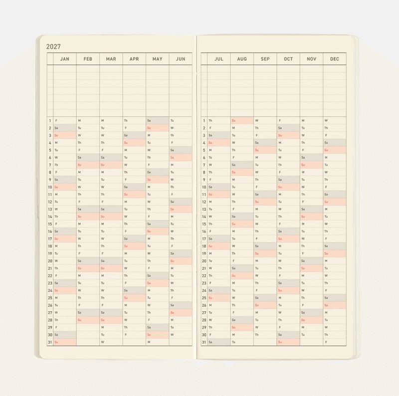 HOBONICHI Weeks SNEAKER 2027 Lime Green