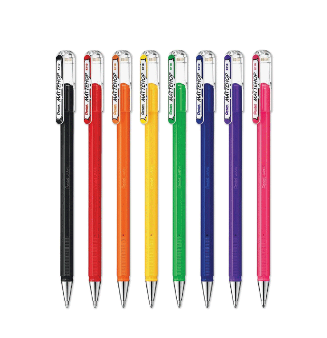 Pentel MATTEHOP Gel Pen Supermatt, ulike farger