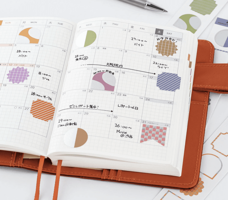 HOBONICHI TSUKI no IRO Bookmark-Style Foil-Pressed Stickers