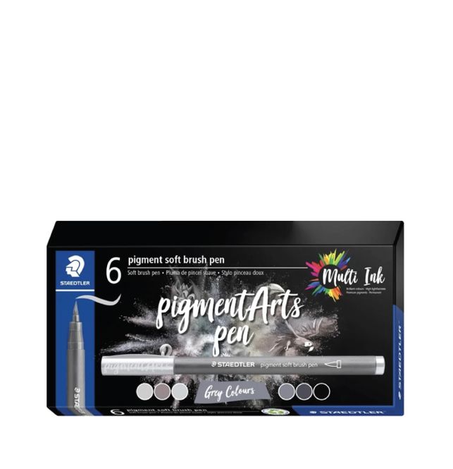 Hovedbilde STAEDTLER Pigment Brush Pen 6 stk, Multi ink Grey