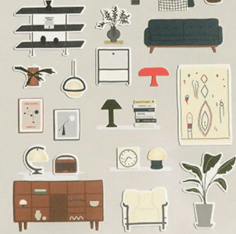 Suatelier Stickers Mid-century Modern